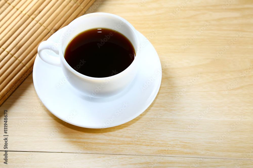 black coffee in white cup on table black coffee in white cup on table