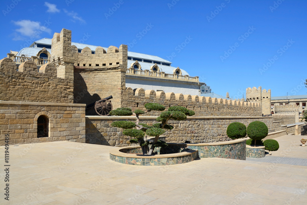 Wall of the old city of Baku