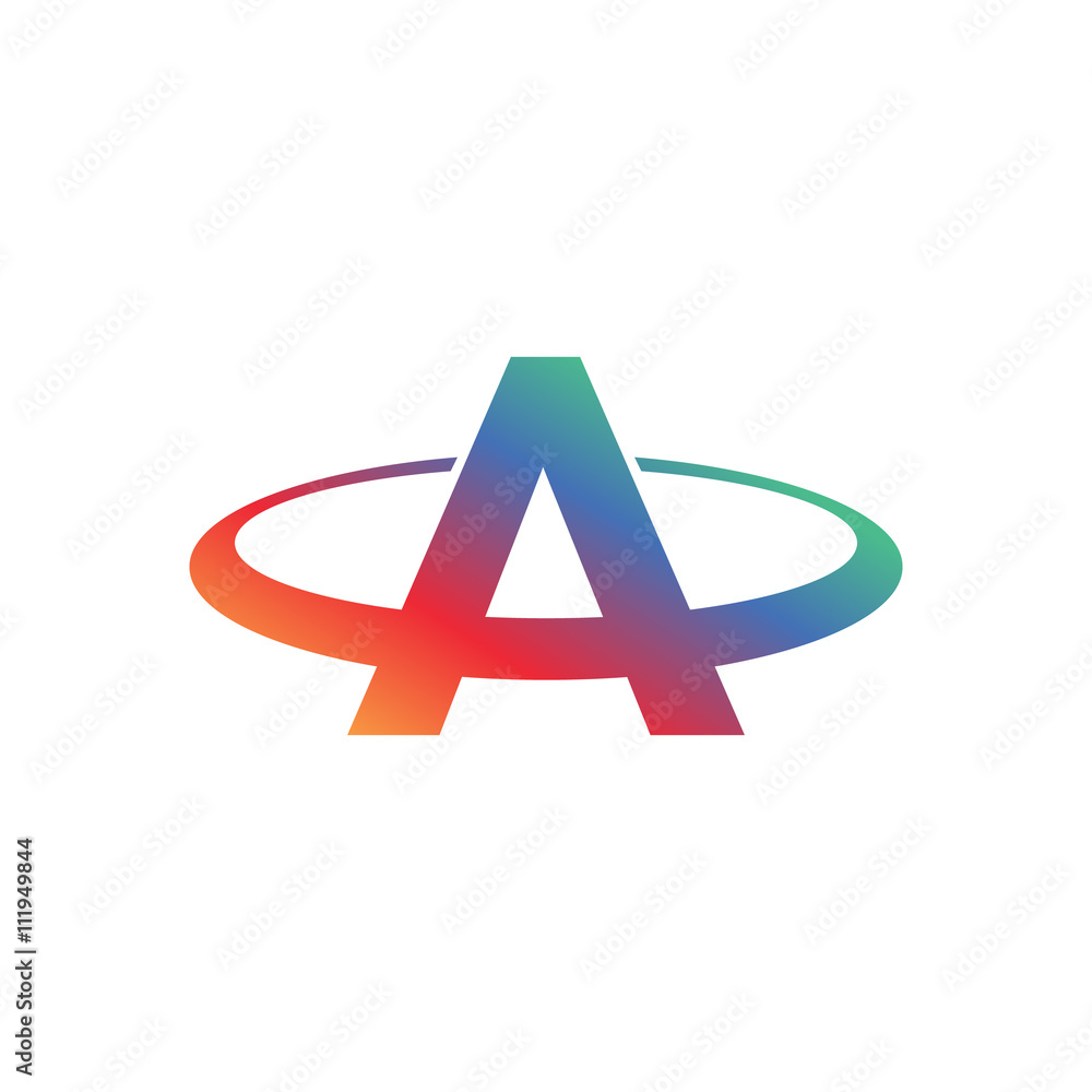 Obraz premium Abstract Letter A Symbol. Colorful creative Word Art. Universal vector icon.