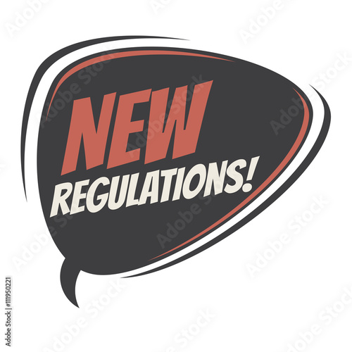 new regulations retro speech bubble