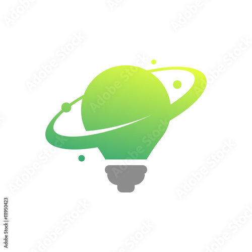 Creative symbol concept for renewable energy. Green Energy. Green Electricity. Flat icon concept for naturally replenished resources. Go green theme. Light Bulb Energy. 