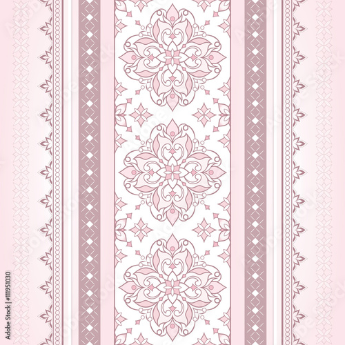 Vintage ornate pink border in Eastern style.