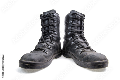 Pair of leather military boots
