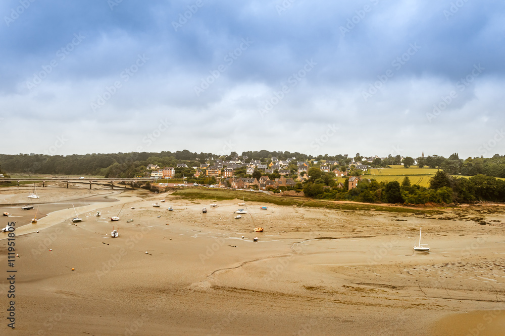 Panorama of Brittany coastline, France