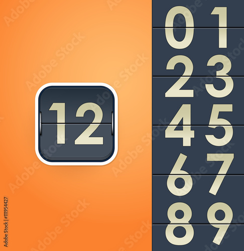 flip clock icon with numbers