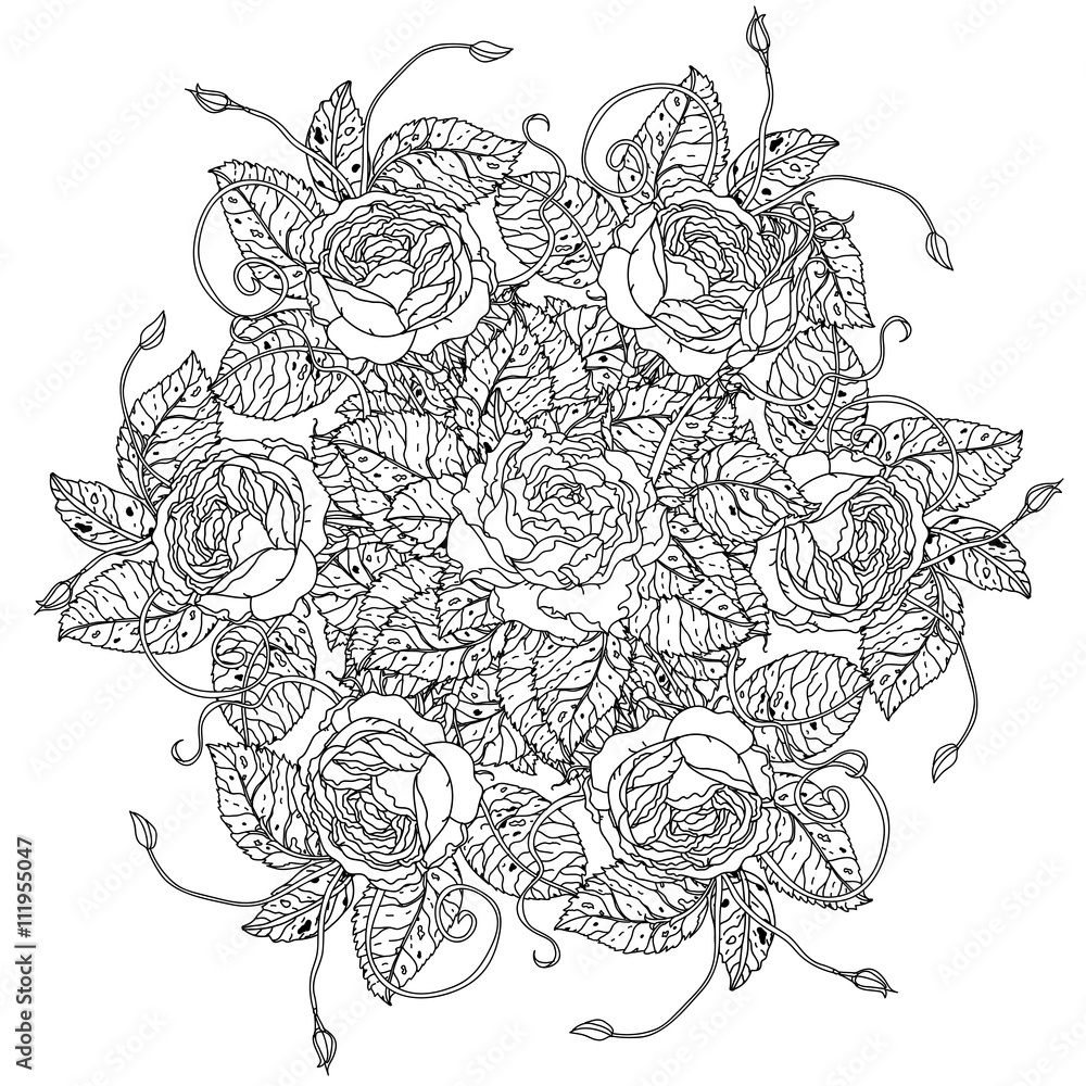 Fototapeta premium still life coloring book antistress style