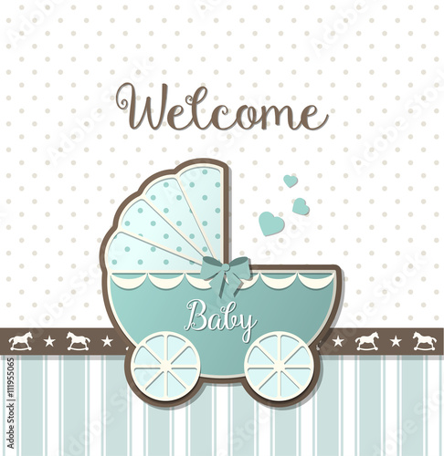 abstract vintage stroller, baby shower