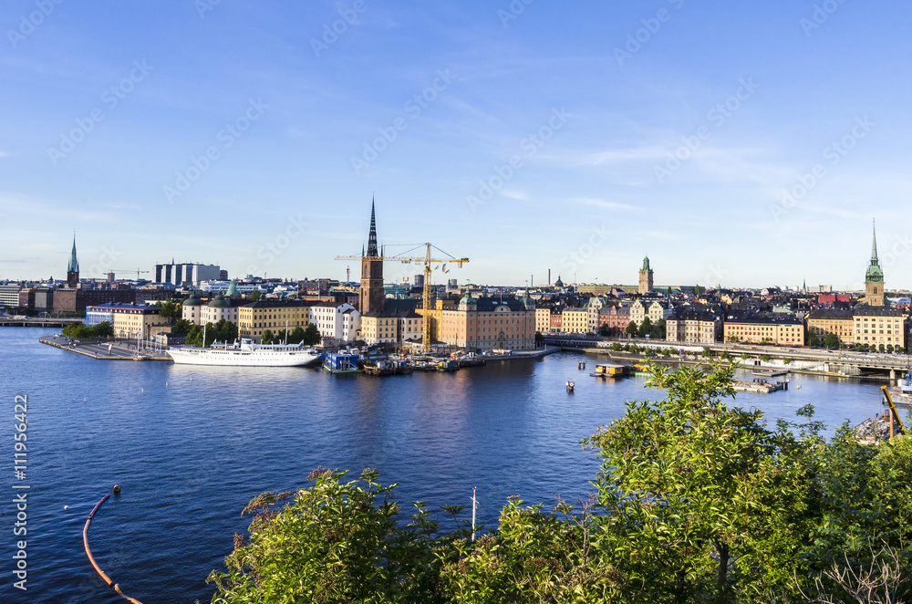 Panoramic view of the Gamla Stan,  Stockholm, Sweden