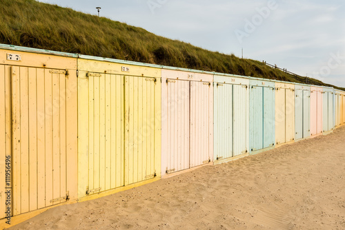 Colorful beach lockers