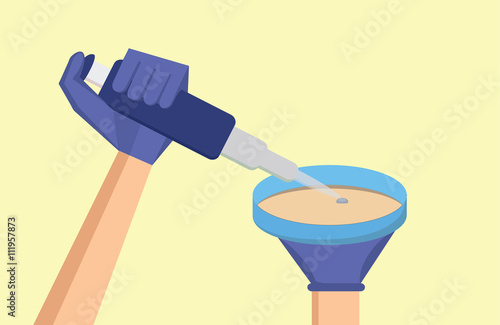 Medical research illustration. Scientist perform antibiotic susceptibility test