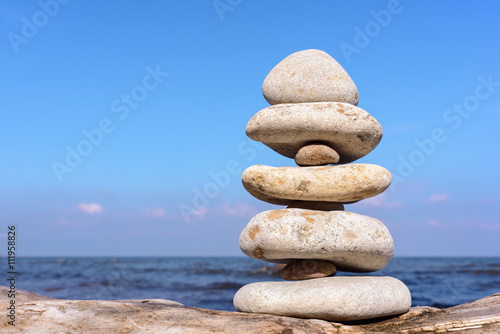 Balance of white stones