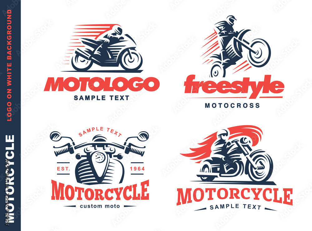 Motorcycle Shield emblem, logo design.
