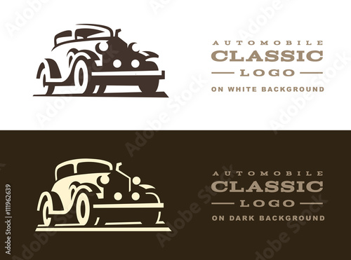 Classic car illustration, logo design