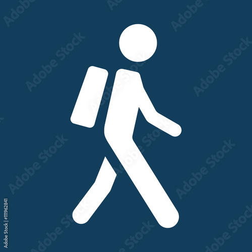 pupil student schoolboy with backpack icon on color background