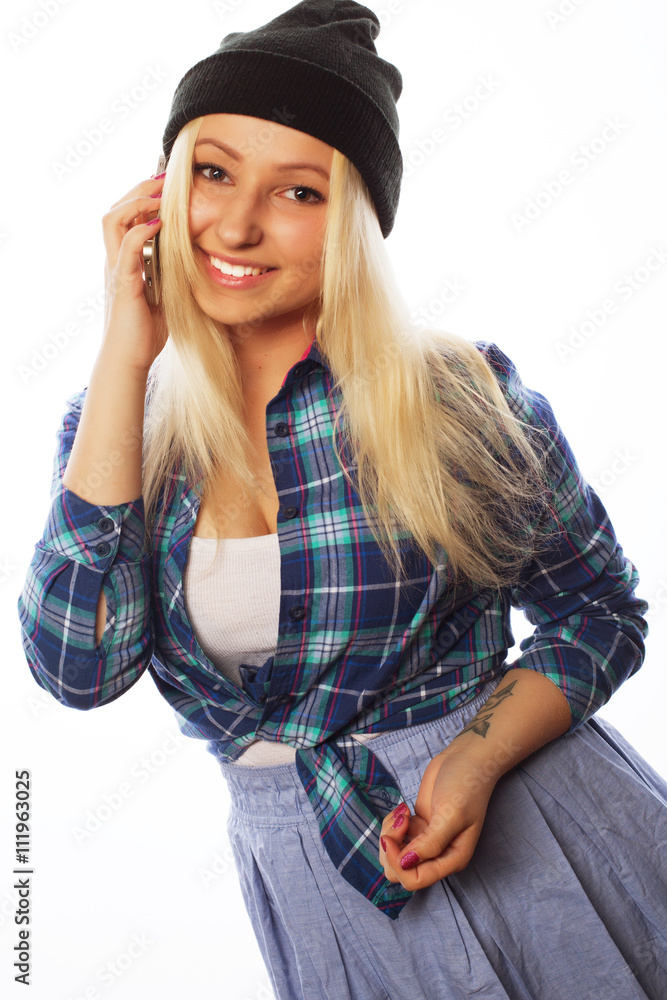 pretty teen girl with smart phone pretty teen girl with smart phone