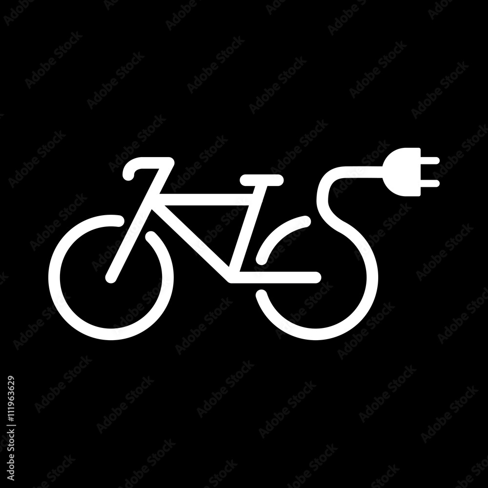 electro bicycle bike e-bike icon on black background electro bicycle bike e-bike icon on black background