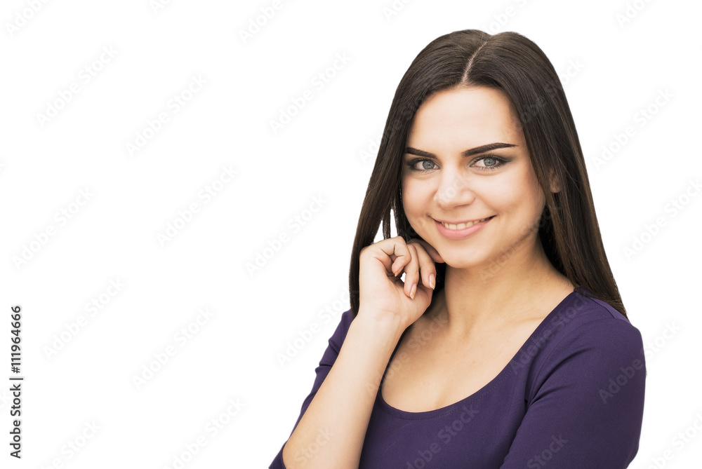Happy young woman isolated on white background Happy young woman isolated on white background
