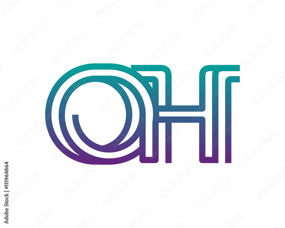OH lines letter logo OH lines letter logo