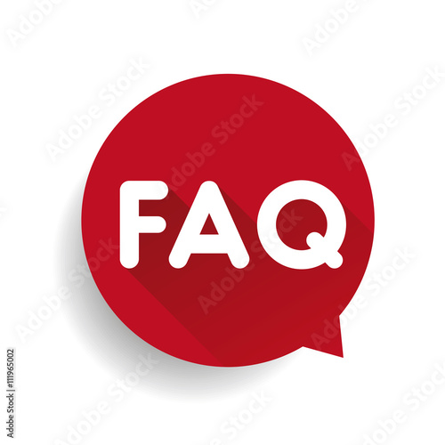 Faq icon sign vector red