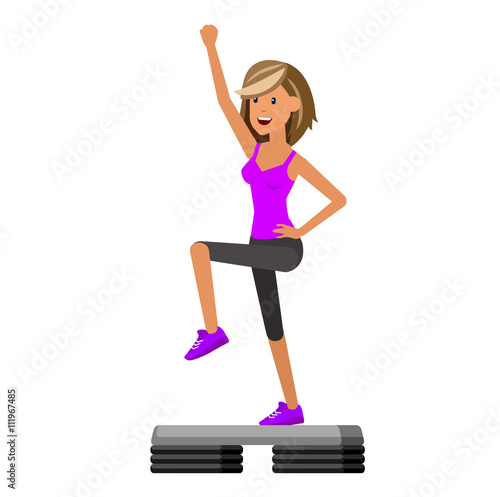 Fit woman stretching her leg to warm up - isolated over white background