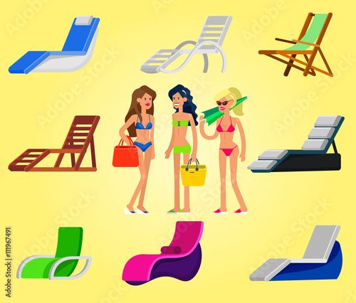 wooden beach chaise longue 