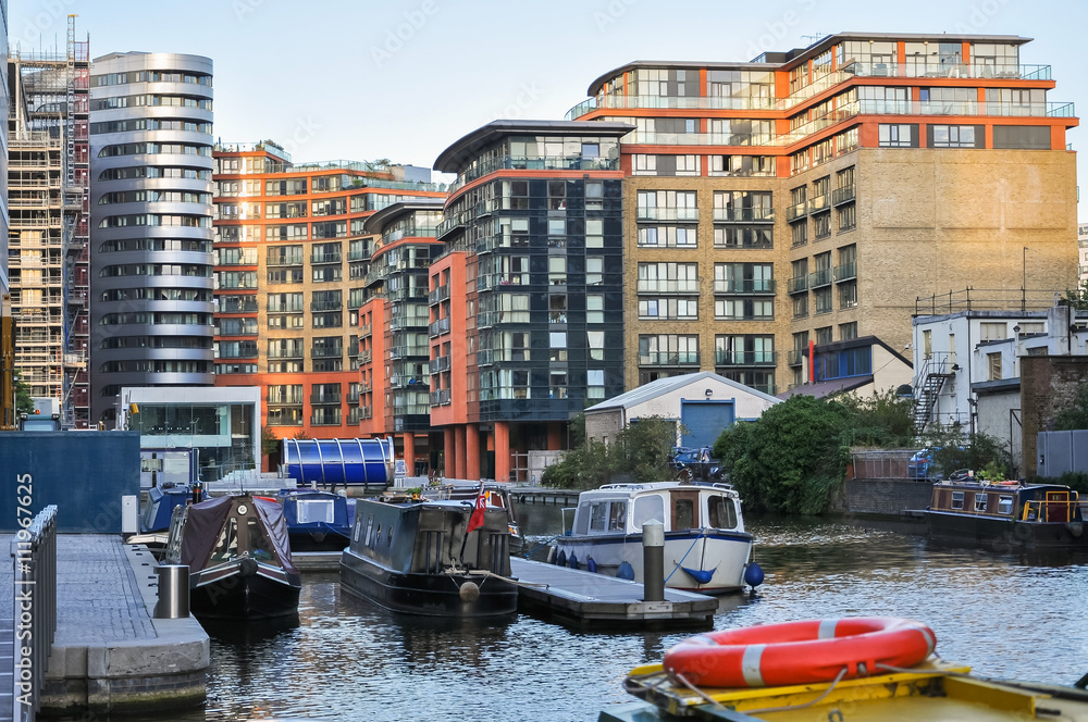 Modern apartments at Paddington Basin in London