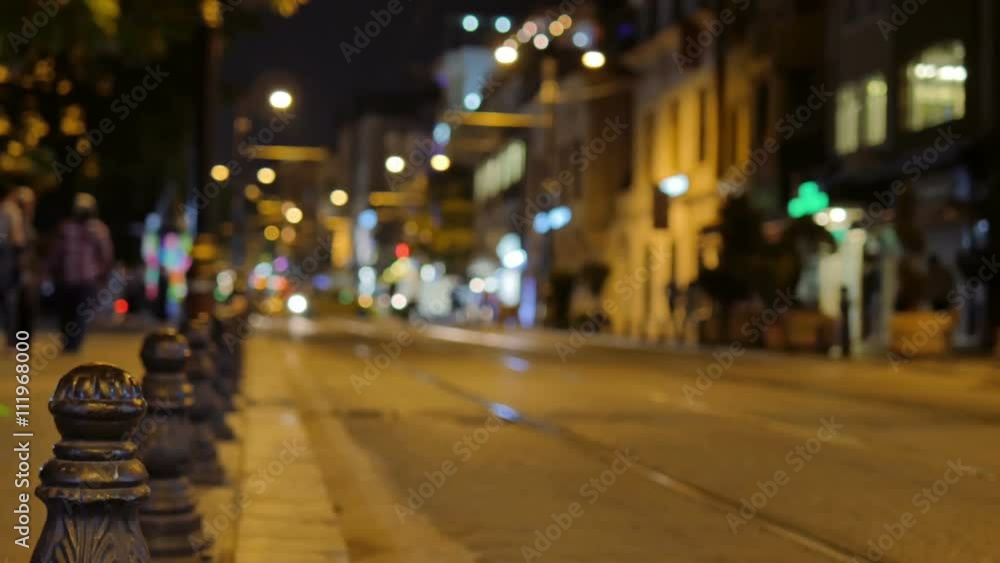 Istanbul,turkey,15/08/2015: city lights at night suktan ahmed street people walking Istanbul,turkey,15/08/2015: city lights at night suktan ahmed street people walking