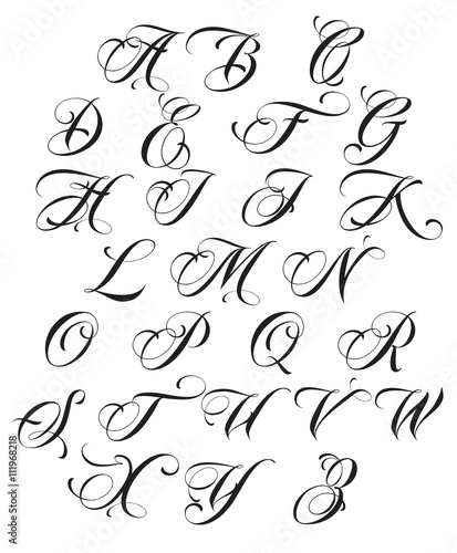 Calligraphy alphabet