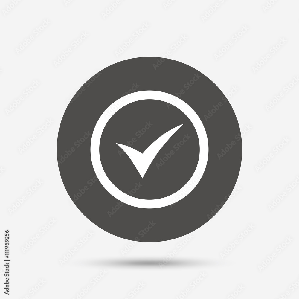 Check mark sign icon. Yes circle symbol.