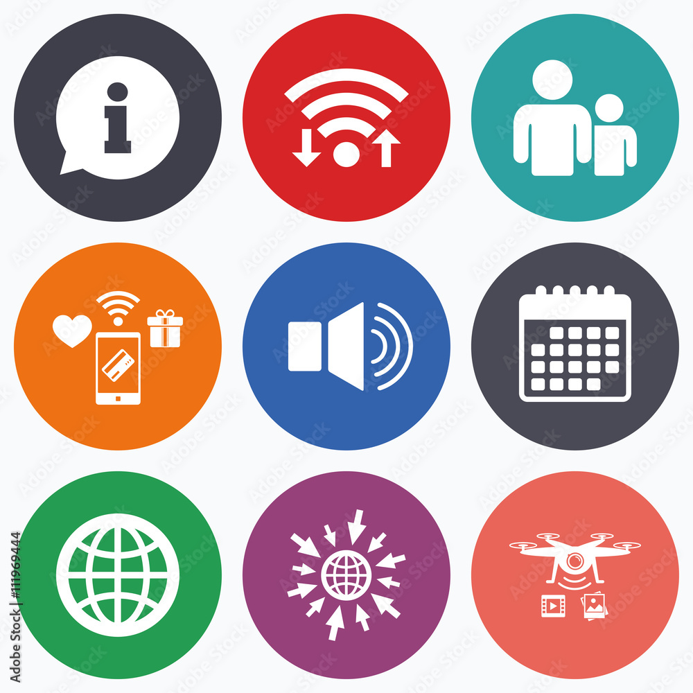 Information sign and group. Communication icons. Information sign and group. Communication icons.