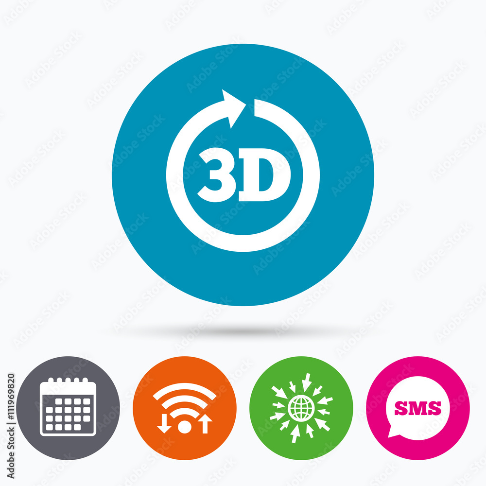 3D sign icon. 3D New technology symbol.