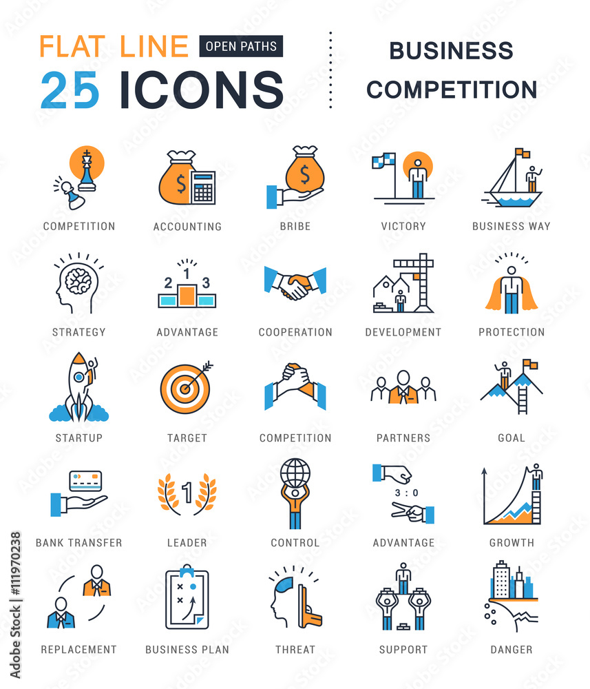 Set Vector Flat Line Icons Set Vector Flat Line Icons
