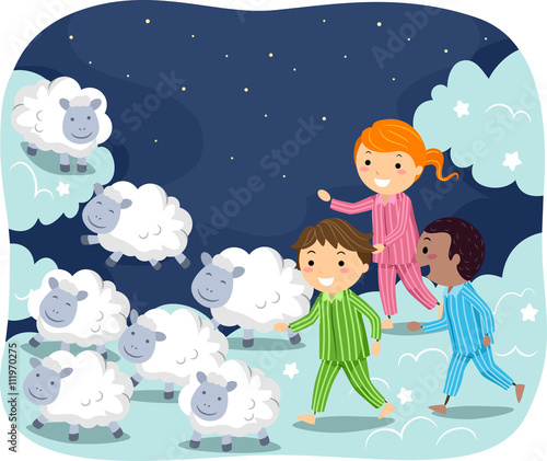 Stickman Kids Pajama Sheep