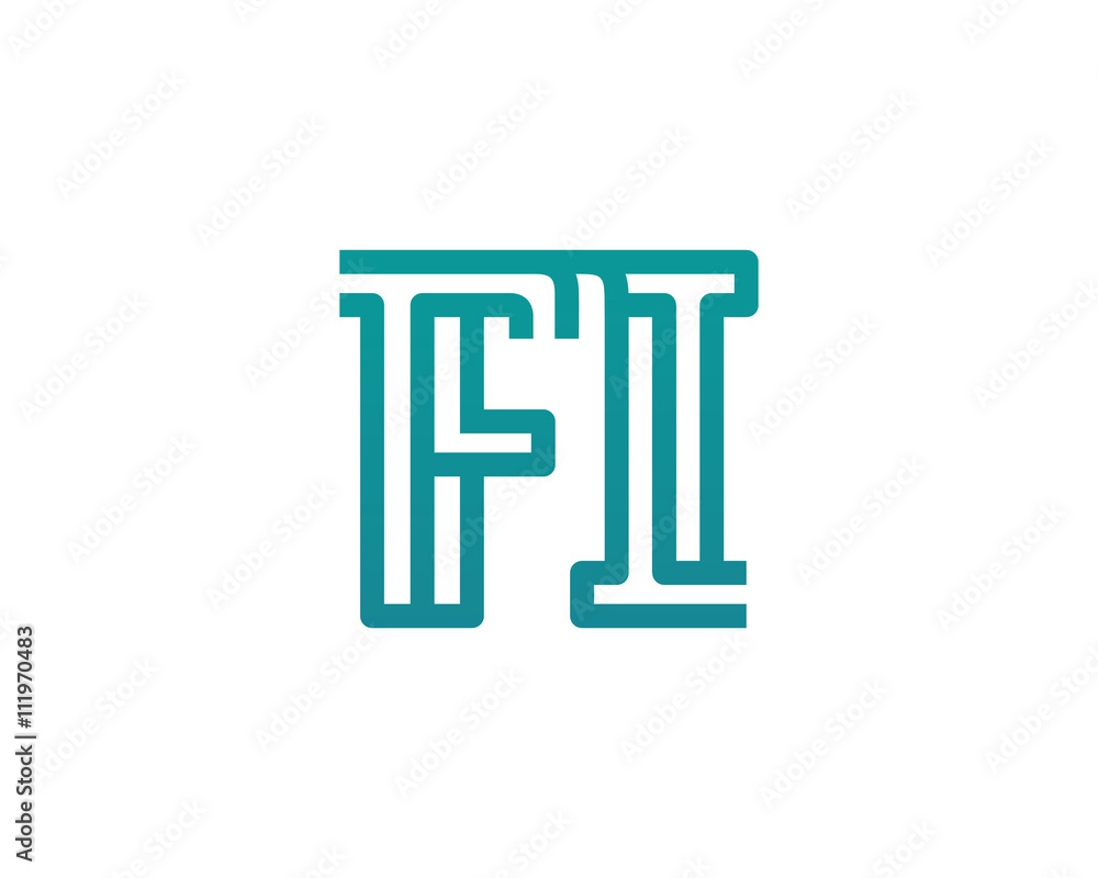 FI lines letter logo