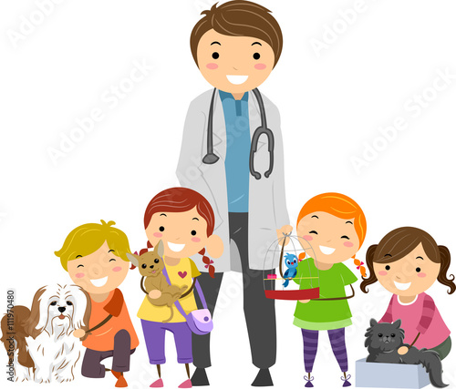 Stickman Kids Vet Pets