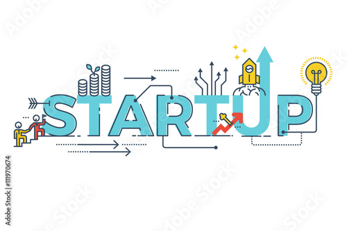 Business Startup word design