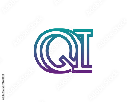 QI lines letter logo
