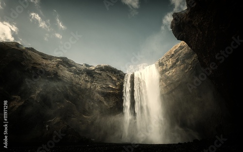 Waterfall in Iceland photo