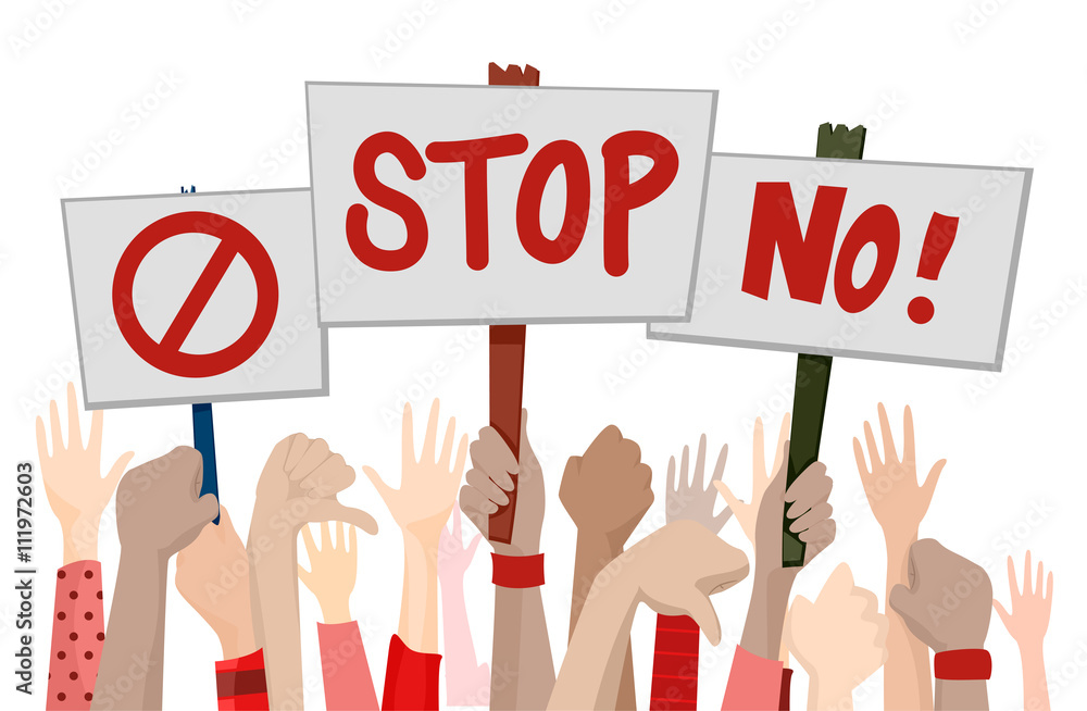 Hand Placards Stop Rally Hand Placards Stop Rally
