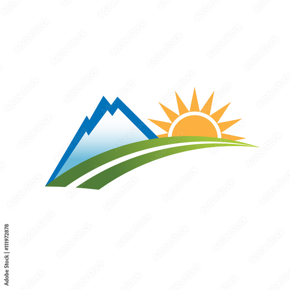 Mountain outdoor recreation logo. Vector graphic design