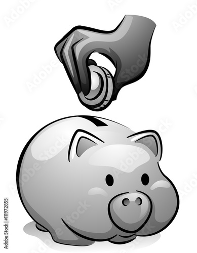 Hand Piggy Bank Saving