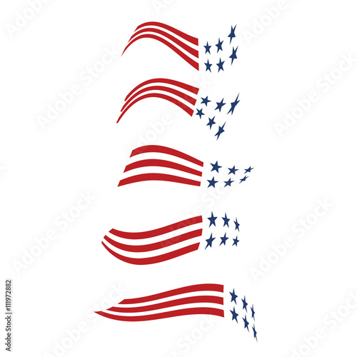United States Stars and stripes logos. Vector graphic design
