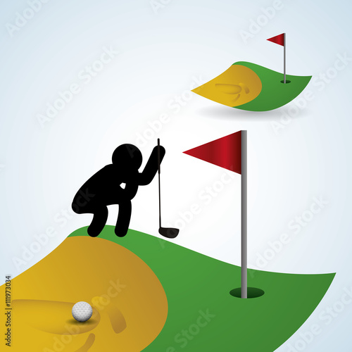 Golf design. Sport icon. Isolated illustration, editable vector