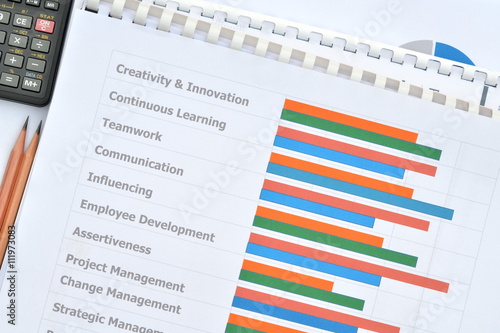 Business documents at workplace,individual competency report for people development.