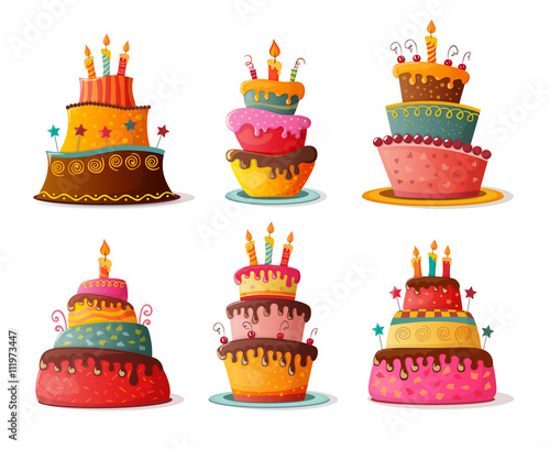 birthday cakes set