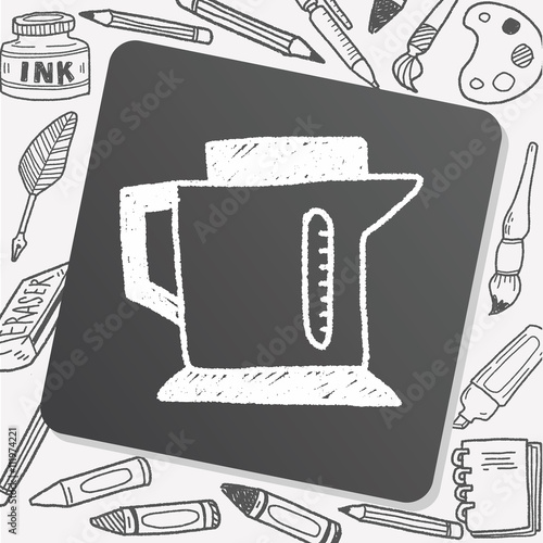 kitchenware hot water bottle doodle drawing
