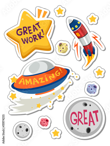 Teacher Labels Compliments Outer Space