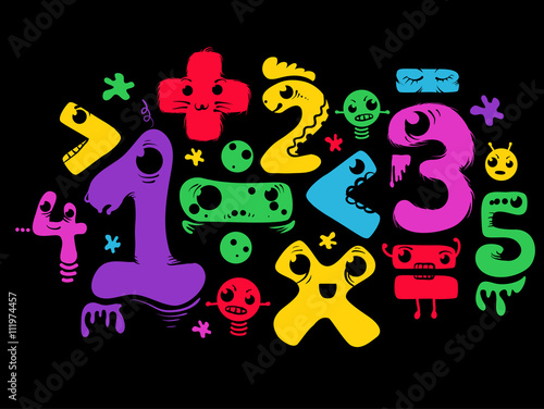 Math Numbers Monsters