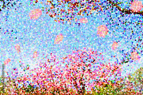 点描と桜 photo