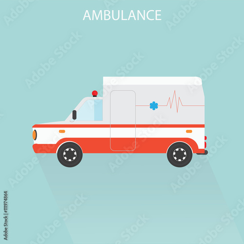 Ambulance car emergency medical service.